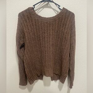 Pink Rose Chocolate Knit Sweater